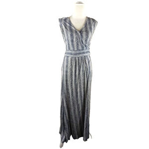 Talbots Women's Dress Criss Cross Sleeveless Size Small Black White Maxi